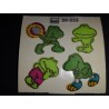 BSB Stickerabschnitt Fuzzy Stoff Filz Frösche Frogs Sticker 80er 90er