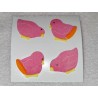 GREAT 7 Stickerabschnitt Fuzzy Stoff Filz Küken pink 90er