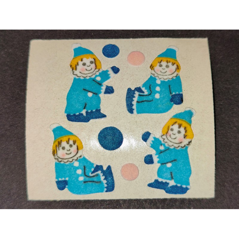 ZDesign Great 7 Stickerabschnitt Fuzzy Stoff Filz Clowns blau Sticker 80er 90er