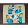 ZDesign Great 7 Stickerabschnitt Fuzzy Stoff Filz Clowns blau Sticker 80er 90er