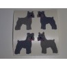 SANDYLION Stickerabschnitt Fuzzy Stoff Hunde Terrier Sticker 80er 90er