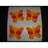 SANDYLION Stickerabschnitt Fuzzy Stoff Schmetterlinge Butterflies Sticker 80er 90er