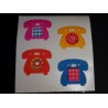 SANDYLION Stickerabschnitt Fuzzy Stoff Telefone Telefon bunt Retro Sticker 80er 90er