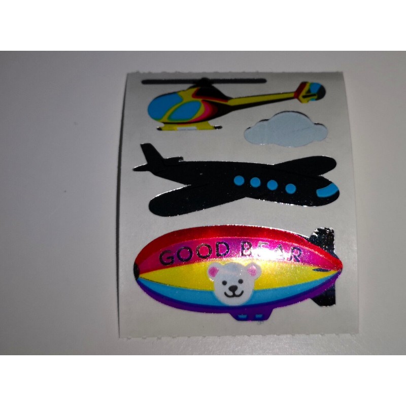 SANDYLION Stickerabschnitt Metallic Mylar Luftfahrt Flugzeug Helikopter Zeppelin Sticker 80er 90er