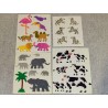 Sandylion Sticker Set BIG MAXI Fuzzy Pearly Kühe Elefanten Safari Dalmatiner 80er 90er