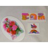 Sandylion ZDesign Sticker Set BIG MAXI Pearly Regenbogen Blumen Schwan Fisch 80er 90er