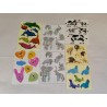 Sandylion ZDesign Stickermagic Great 7 Sticker Set BIG MAXI Fuzzy Pearly Prisma Elefanten Delfine Ballons Kühe 80er 90er