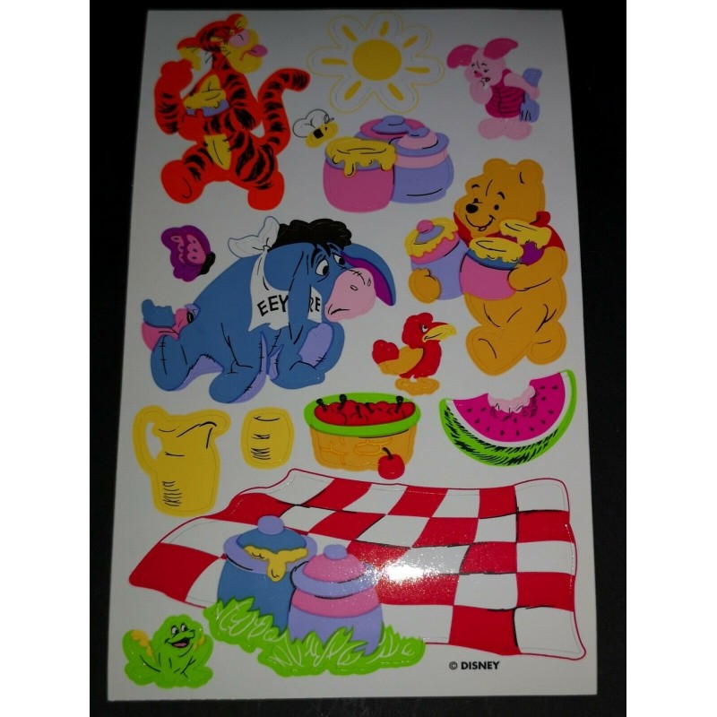 SANDYLION MAXI BIG Stickerabschnitt Winnie Pooh Bär Picknick Kromekote Activity 90er