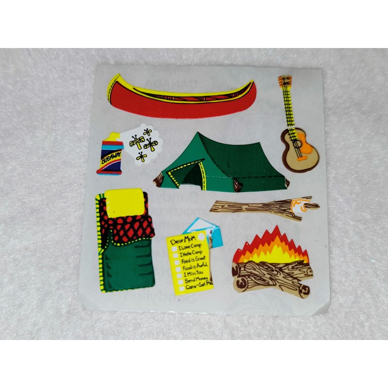 SANDYLION Stickerabschnitt Kromekote Camping Zelten Zeltlager 80er 90er