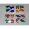 Great 7 Sticker Set Pearly Glanz Safari Tiere Kamel Chamäleon Nashorn 80er 90er Stickerabschnitt