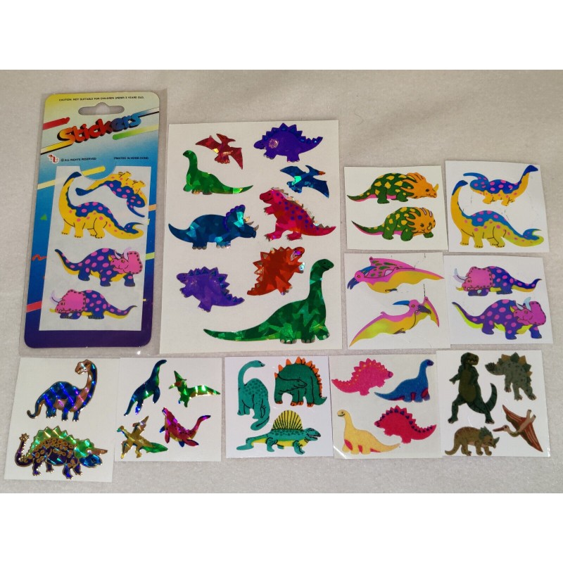 Sticker Set Sandylion ZDesign Great 7 BSB Stickermagic Maxi Pearly Fuzzy Prisma Dinos Dinosaurier 80er 90er