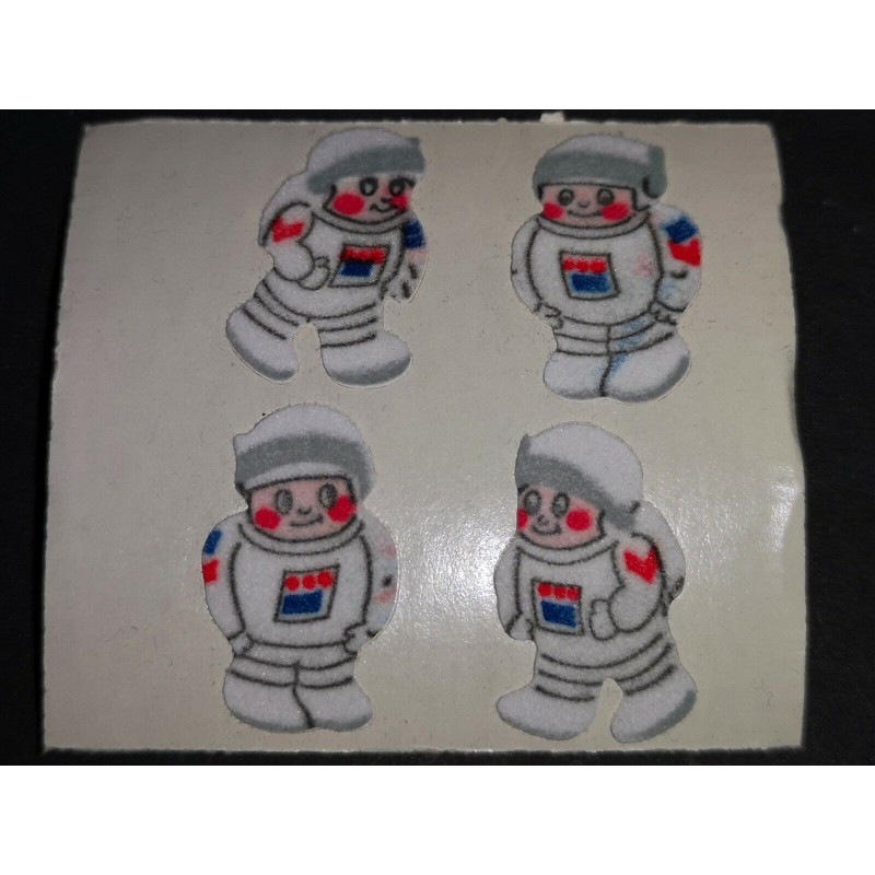 BSB Stickerabschnitt Fuzzy Stoff Filz Astronauten Weltall Space 90er