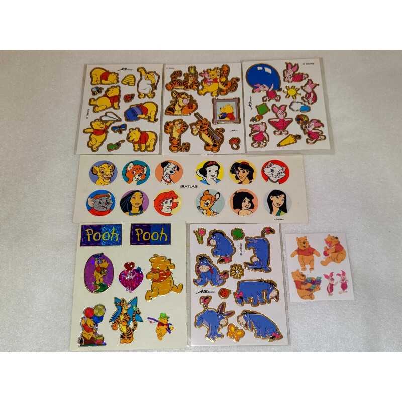 Sticker Set Atlas Sandylion BSB ZDesign Introduct Glitzer gold Fuzzy Disney Winnie Pooh Bernard Bianca 80er 90er