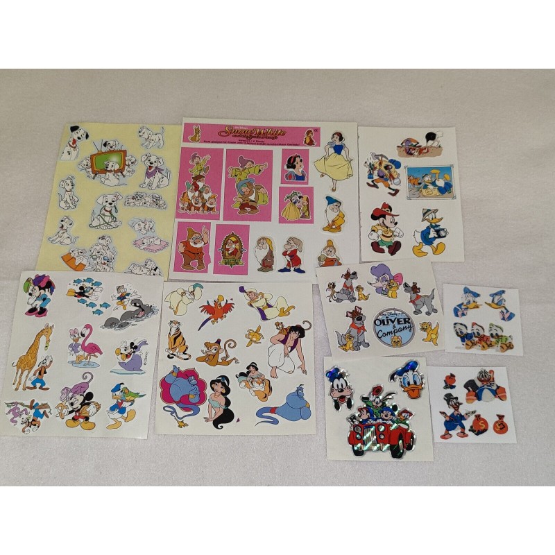 Sticker Set Sandylion BSB ZDesign Introduct Glitzer Fuzzy Disney Aladdin Dalmatiner Schneewittchen Oliver 80er 90er