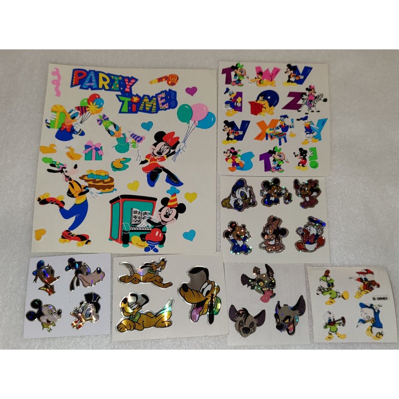 Sandylion BSB ZDesign Great 7 Sticker Set Maxi Prisma Kromekote Fuzzy Disney Party Pluto 80er 90er