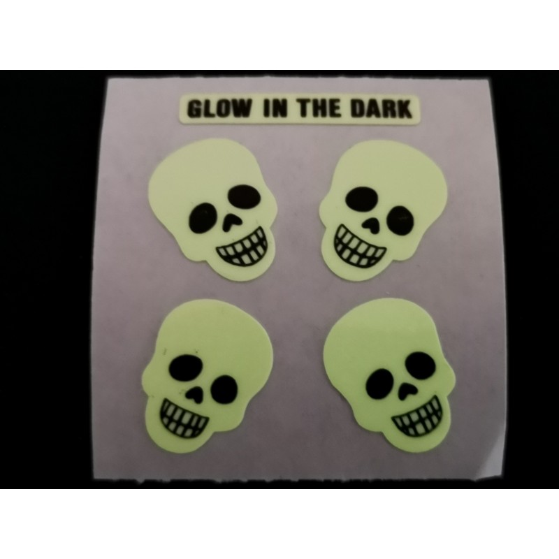 SANDYLION Stickerabschnitt Glow in the Dark Schädel Totenkopf Sticker 80er 90er