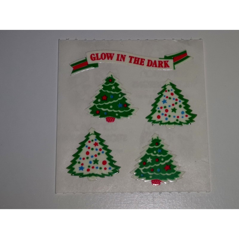 SANDYLION Stickerabschnitt Glow in the Dark Tannenbaum X-MAS Christbaum Sticker 80er 90er