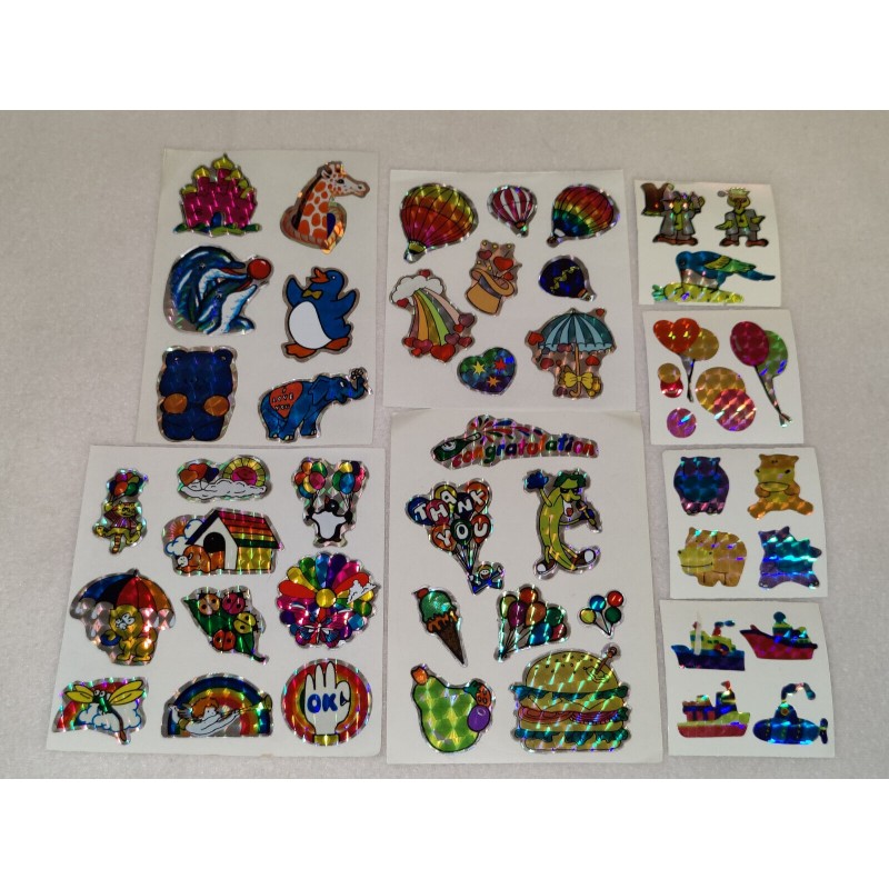 Sticker Set Sandylion ZDesign Great 7 BSB BIG Prismatic Prisma Glitzer Holo Regenbogen Rainbow gold 80er 90er