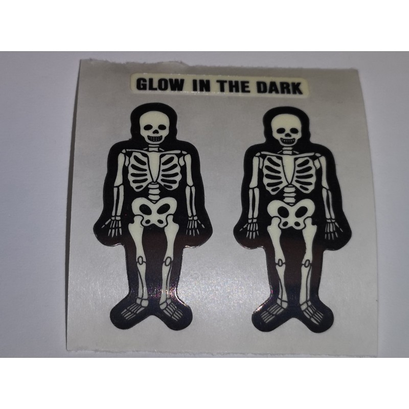 SANDYLION Stickerabschnitt Glow in the Dark Skelett Halloween Sticker 80er 90er