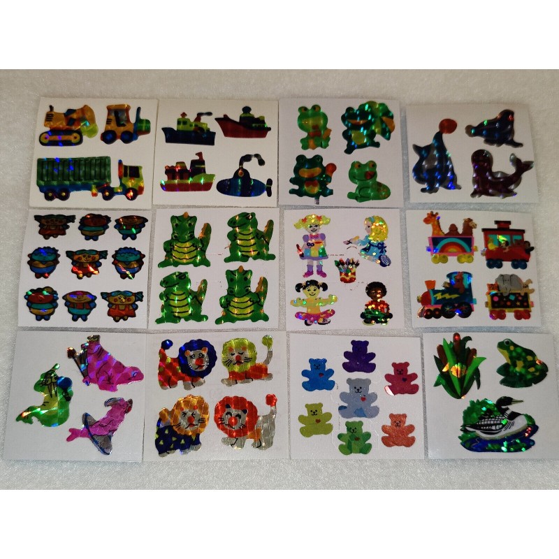 Sticker Set Sandylion ZDesign Great 7 BSB BIG Prismatic Prisma Glitzer Holo  Kinder Mini Bärchen 80er