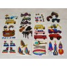 Sticker Set Sandylion ZDesign Great 7 BSB Holo BIG Metallic Mylar Rollschuhe Arche Motorrad Rakete Truck 80er 90er