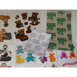 Sticker Set Sandylion ZDesign Stickermagic Great 7 BIG MAXI Fuzzy Glow in the Dark Pearly Bären Bärchen Koalas 80er 90er