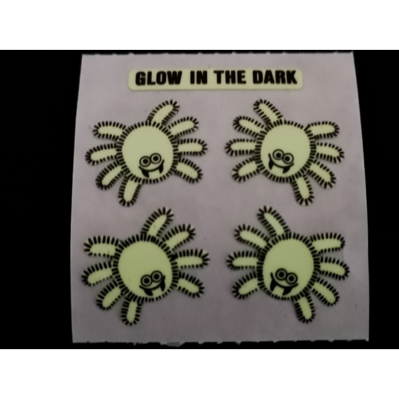 SANDYLION Stickerabschnitt Glow in the Dark Halloween Spinnen Spider Sticker 80er 90er