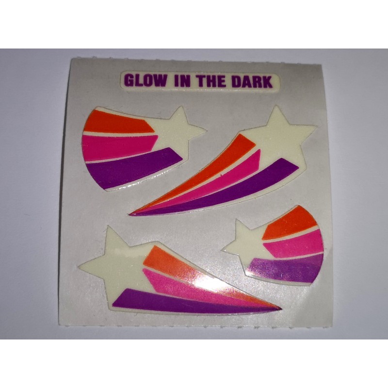 SANDYLION Stickerabschnitt Glow in the Dark Sternschnuppe Sterne Sticker 80er 90er