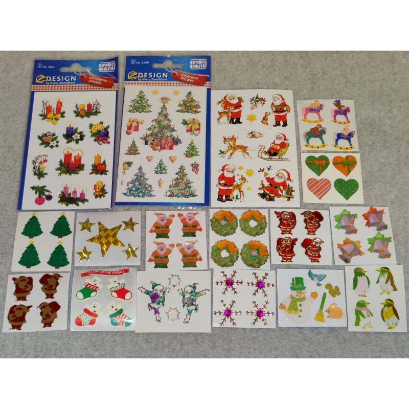 Sticker Set Sandylion ZDesign Great 7 BSB BIG Pearly Fuzzy Prisma Glow in the dark X-Mas Weihnachten OVP 80er 90er