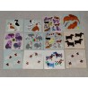 12 x STICKERMAGIC Stickerabschnitt Mini Kromekote Fuzzy Pearly Prisma Silk Hunde Dogs Bobtail Terrier Sticker 80er 90er