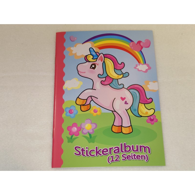 A5 Stickeralbum Stickerheft 12 leere Seiten Sticker Album Einhorn