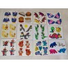 12 x Stickerabschnitte Sandylion ZDesign Great 7 BSB Fuzzy Stoff Drachen Bären Mäuse Fast Food Tiere Sticker Set 80er 90er