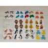 12 x Stickerabschnitte Sandylion ZDesign Great 7 BSB Fuzzy Stoff Eulen Pinguin Tiger Schwan Sticker Set 80er 90er