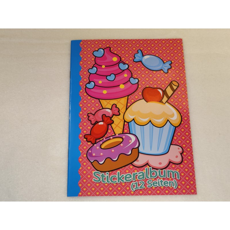 A5 Stickeralbum Stickerheft 12 leere Seiten Sticker Album Eiscreme Eis Donuts