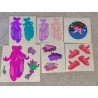 Sandylion Sticker Set MAXI BIG Prisma Mylar Pearly Fuzzy Ballettschuhe Ballett Ballerina RARITÄT 80er 90er