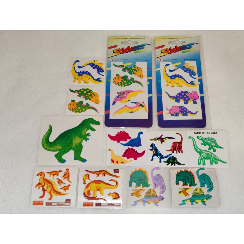 Sticker Set Sandylion ZDesign Great 7 BSB Maxi BIG Pearly Fuzzy Glow in the Dark Prisma Dinos Dinosaurier 80er 90er