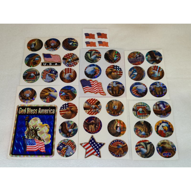 Sticker Set Sandylion ZDesign Great 7 BSB Holo Prismatic Glitzer Prisma Eagle Adler USA 80er 90er