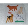 SANDYLION Stickerabschnitt Fuzzy Stoff Hund Haustier Pets Hunde 90er