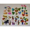 Sandylion ZDesign Great 7 BSB Sticker Set BIG MAXI Prisma Pearly Safari Blumen Clown Papagei Herzen 80er 90er