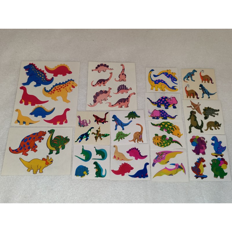 Sticker Set Sandylion ZDesign Great 7 BSB Maxi BIG Metallic Pearly Fuzzy Prisma Dinos Dinosaurier 80er 90er