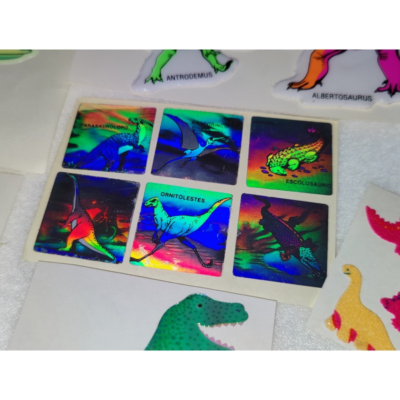 Sticker Set Sandylion ZDesign Great 7 BSB Maxi BIG Neon Glow in the Dark Fuzzy Samt Puffy Holo 3D Dinos Dinosaurier 80er 90er