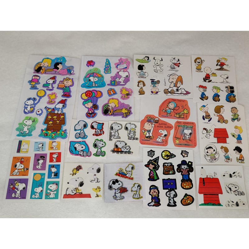 Sticker Set SNOOPY Sandylion BSB ZDesign Introduct Glitzer Prisma Kromekote 80er 90er