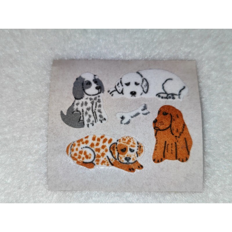 STICKERMAGIC Stickerabschnitt Fuzzy Stoff Hunde Welpen 90er