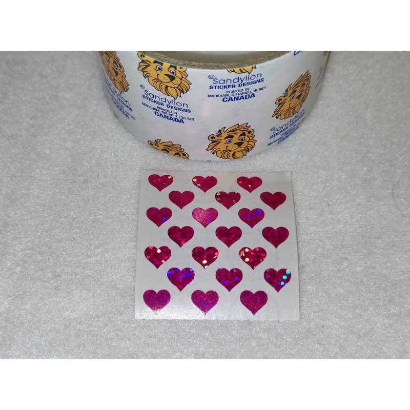 SANDYLION Stickerabschnitt Prismatic Prisma Mini Herzen Liebe Hearts Sticker 80er 90er