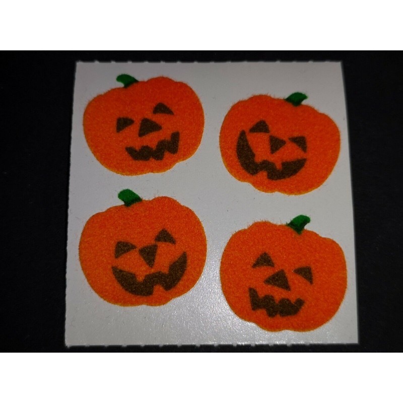 SANDYLION Stickerabschnitt Fuzzy Stoff Filz Halloween Kürbis 90er