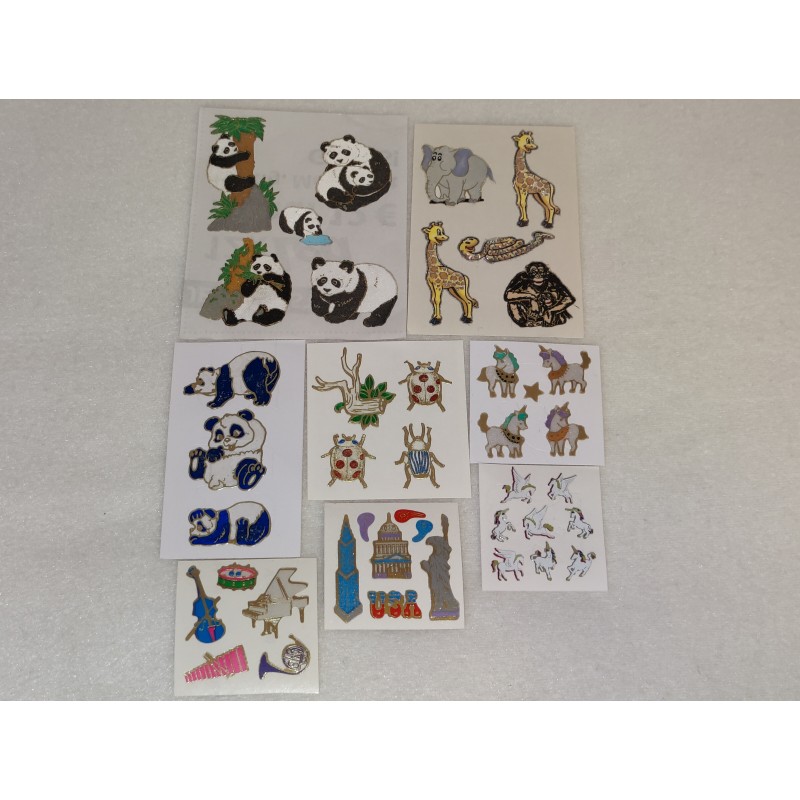 Sticker Set Sandylion BSB Stickermagic ZDesign Great 7 Pearly Silk Silky transparent Einhörner Panda80er 90er