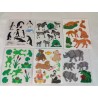 6 x Sandylion Sticker Set BIG MAXI Fuzzy Stoff Filz Tiere Fuchs Hippo Frösche Bären Pinguin 80er 90er