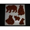 SANDYLION Stickerabschnitt Fuzzy Stoff Filz Braunbären Bären Grizzly Bär 90er