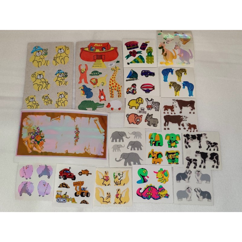 Sandylion ZDesign Great 7 BSB Stickermagic Sticker Set Prisma Fuzzy Pearly Maxi Tiere 80er 90er Stickerabschnitt