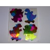 SANDYLION Stickerabschnitt Metallic Mylar Skater Dinos Dinosaurier Sticker 80er 90er